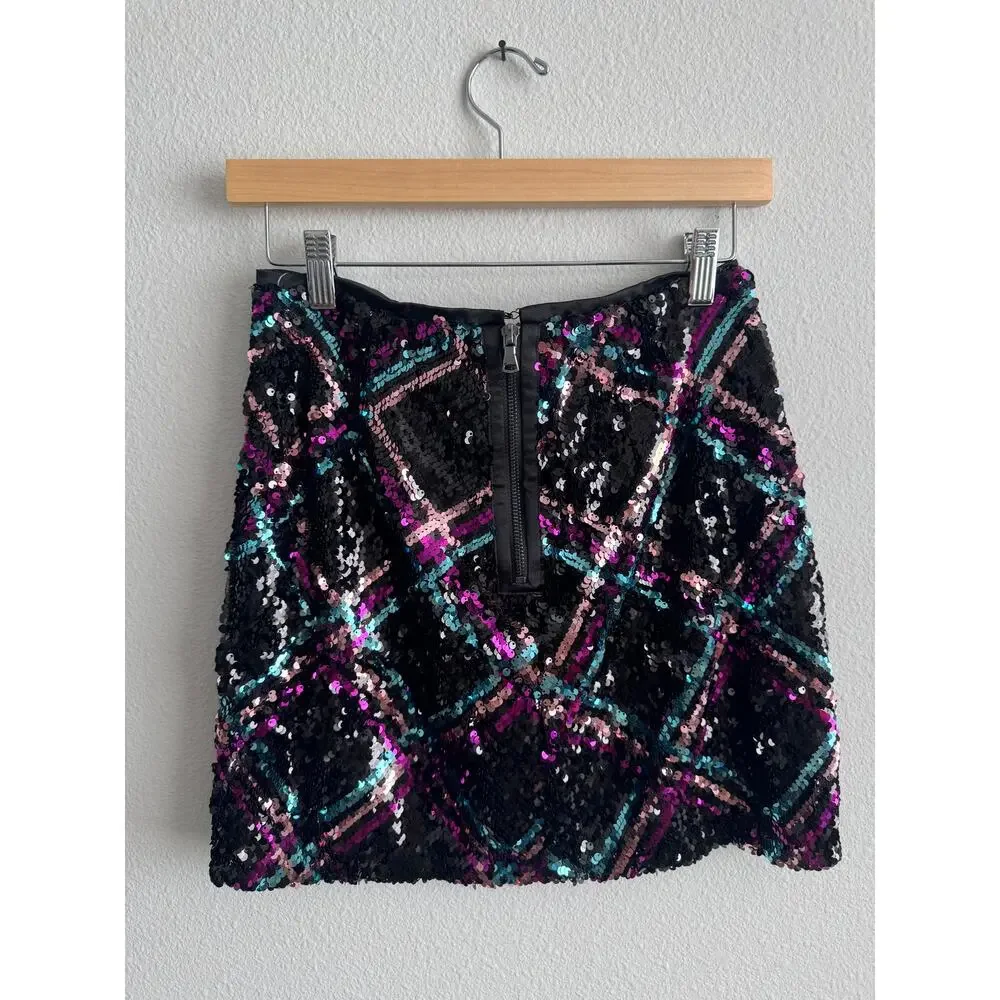 Le Superbe argyle sequin mini skirt - Picture 1 of 4